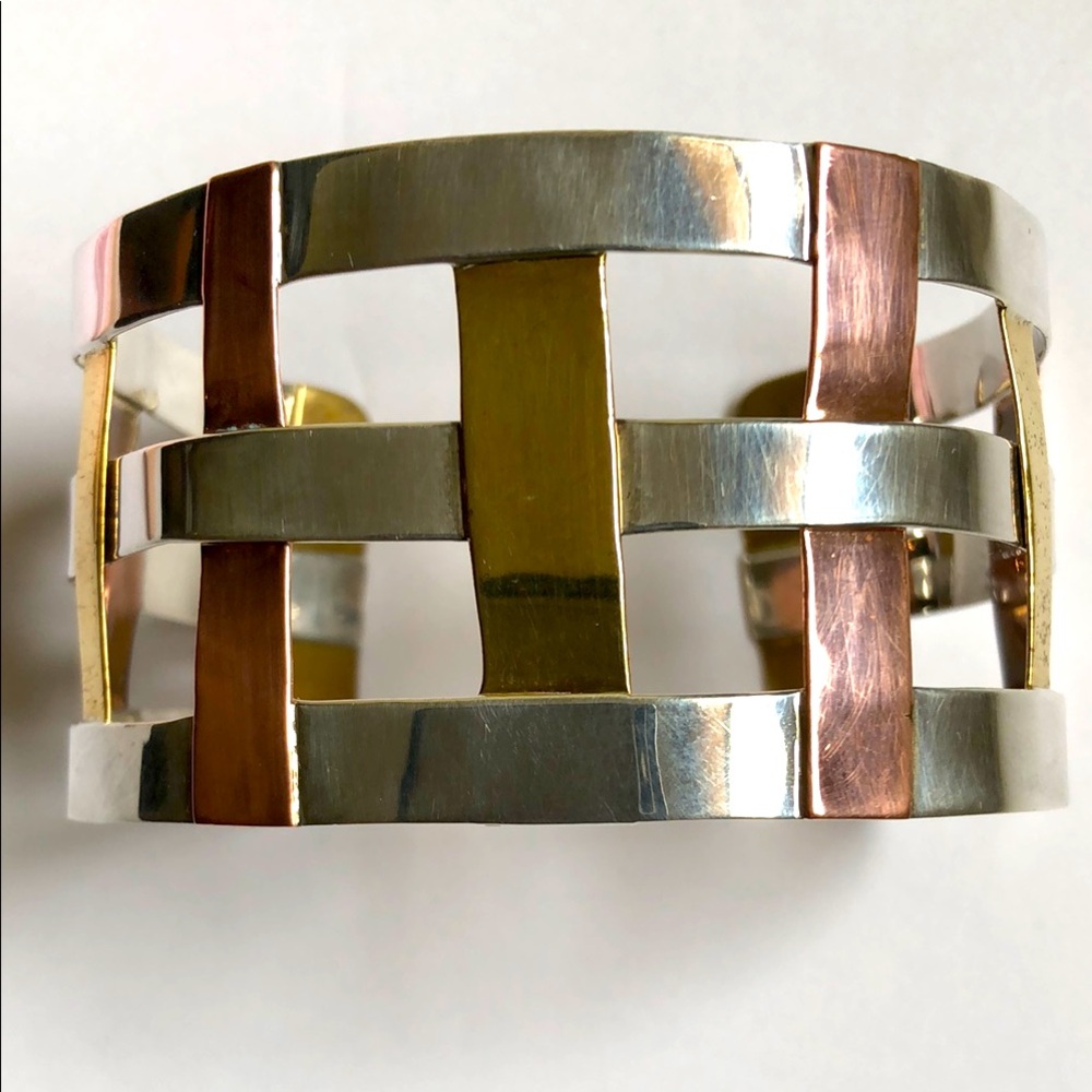 Vintage  RLM Studio – Robert Lee Morris Basket Weave Cuff -  Mixed Metal – EUC